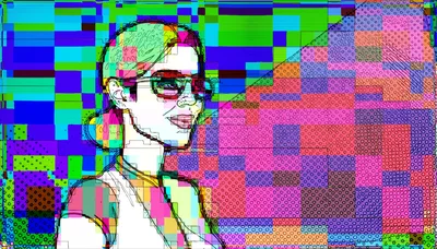 Pop Art Illustration Of A Woman Wearing Glasses