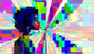 Abstract Digital Portrait Of A Woman In Profile