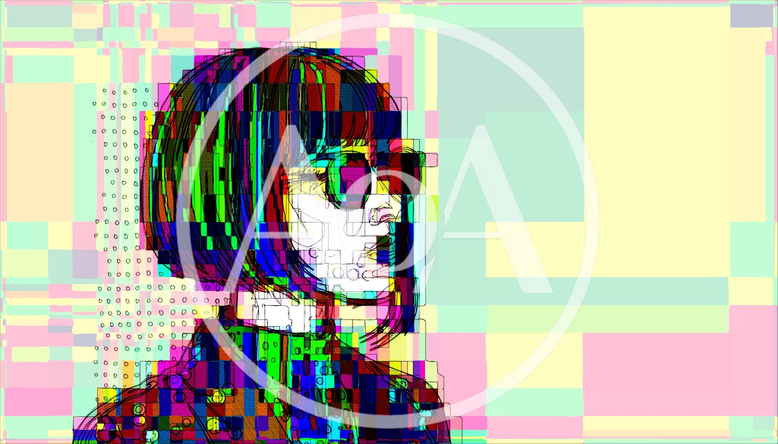 Glitch Art Portrait Of A Woman With Bob Haircut