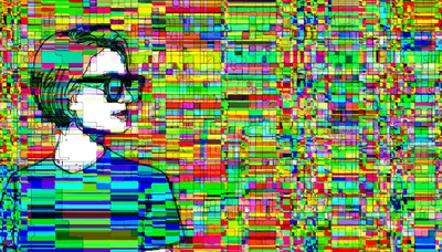 Digital Glitch Art Portrait Of A Person
