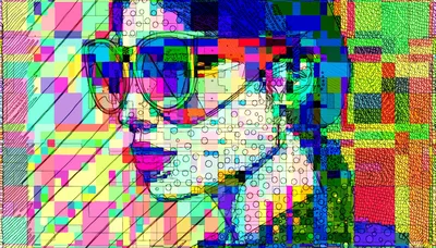 Abstract Digital Portrait Of A Woman With Sunglasses