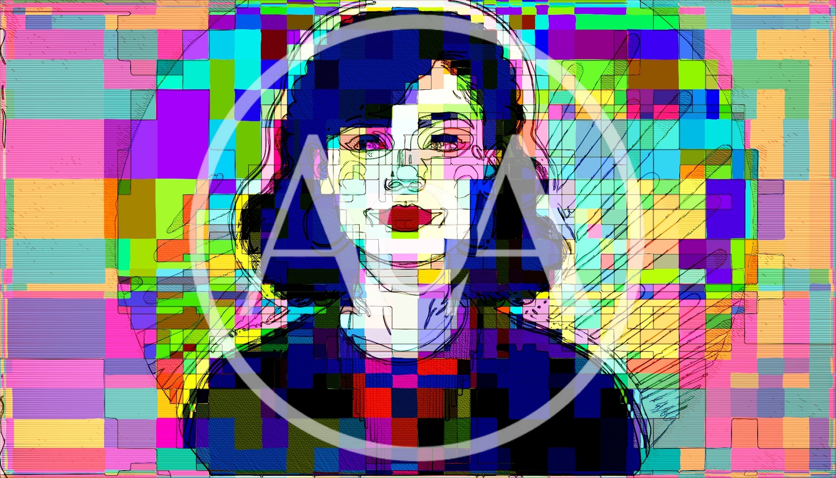 Abstract Digital Portrait Of A Woman With Glitch Art