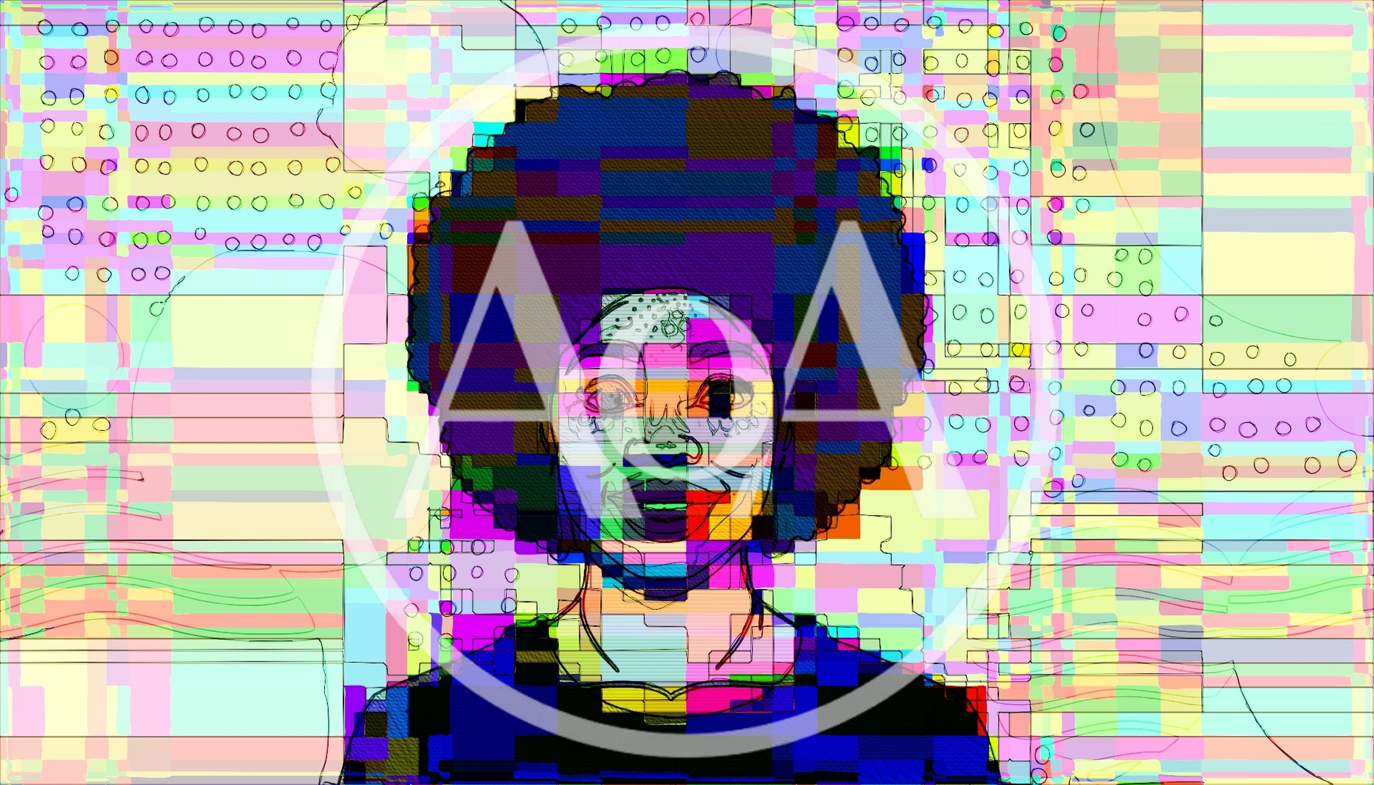 Digital Glitch Art Portrait Of A Woman