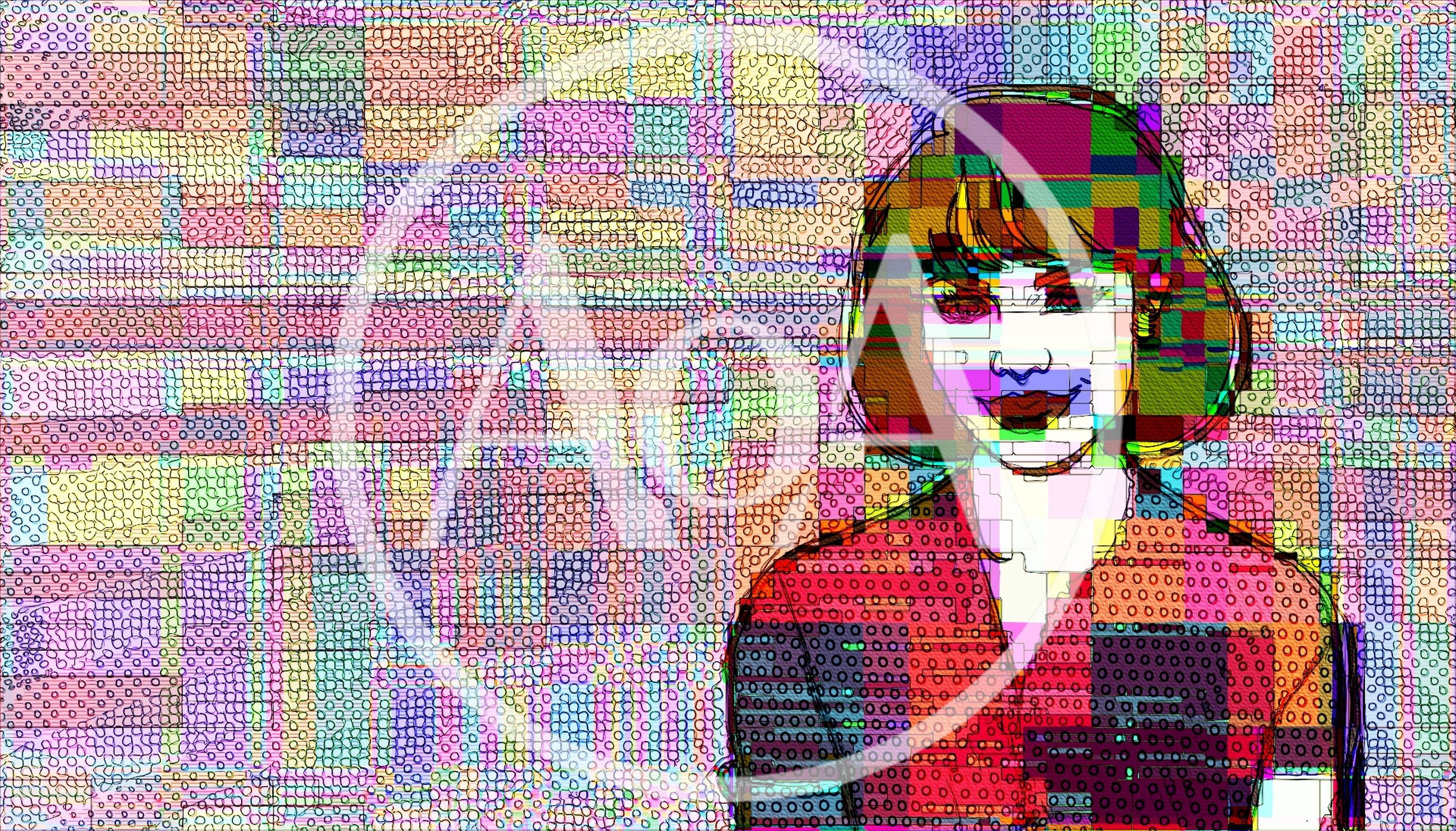 Digital Glitch Art Portrait Of A Woman