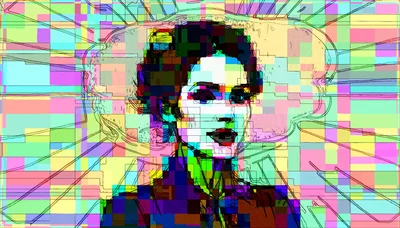 Digital Glitch Portrait Of A Woman