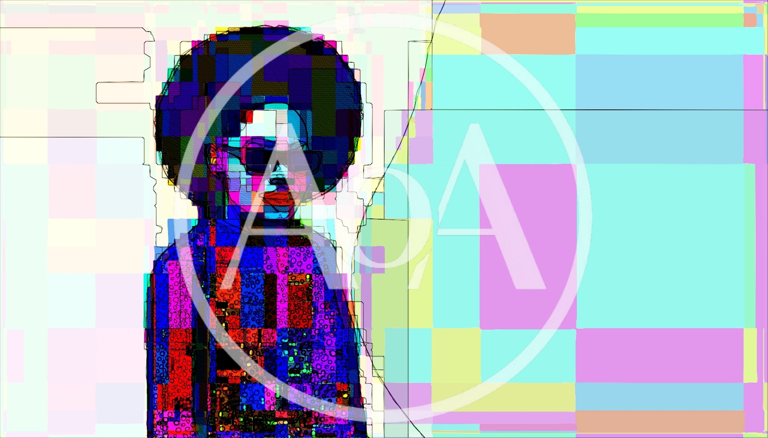 Abstract Digital Portrait Of A Woman With Afro Hair