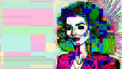 Glitch Art Portrait Of A Woman