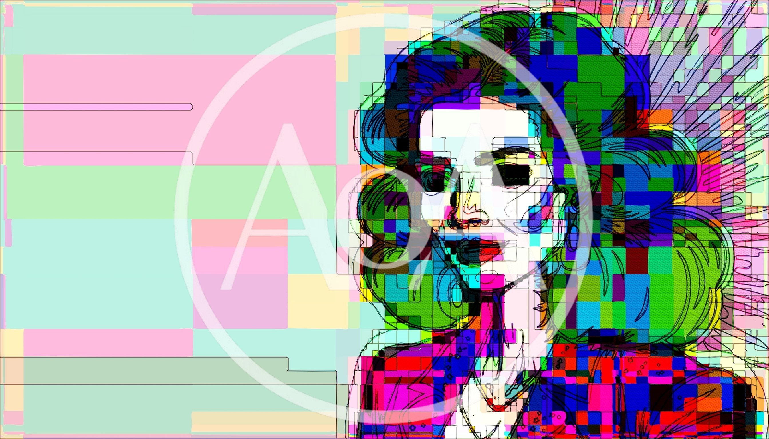 Glitch Art Portrait Of A Woman
