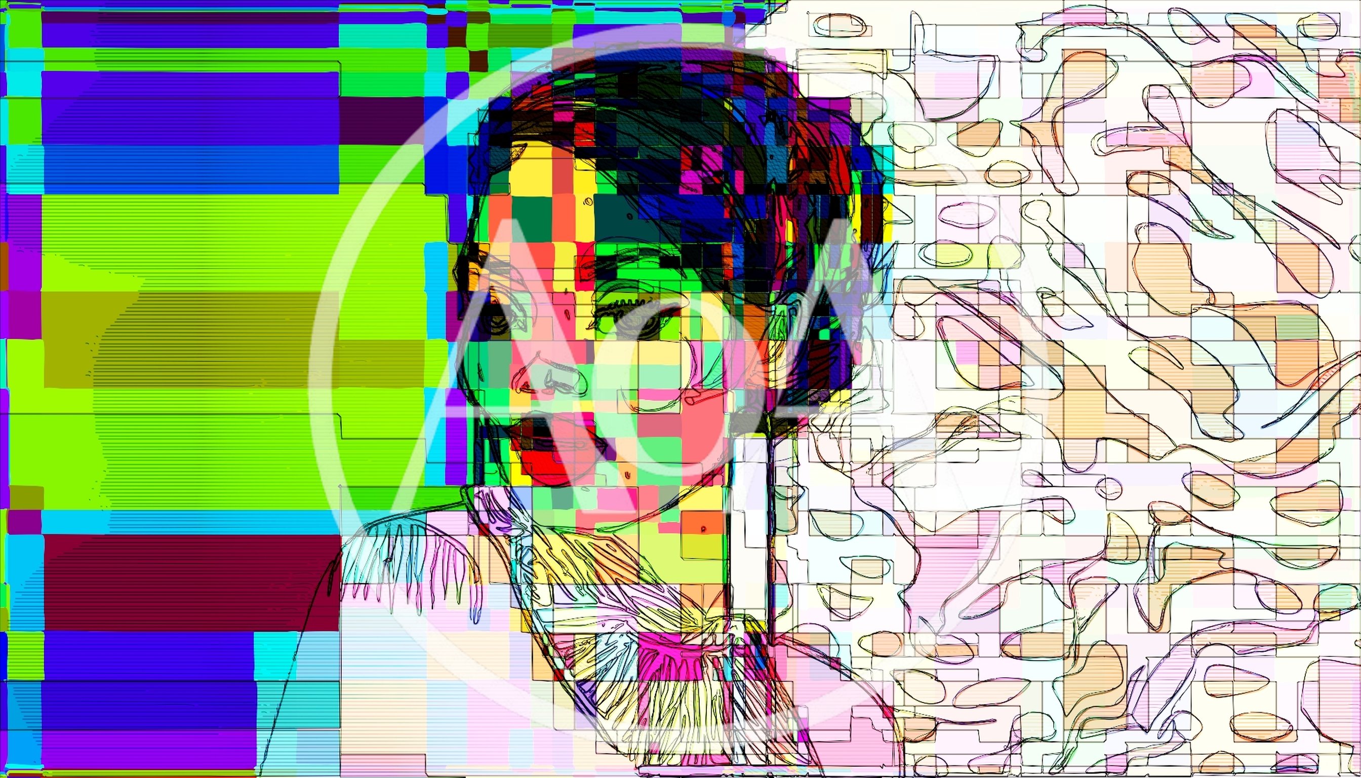Abstract Digital Portrait Of A Woman With Glitch Art