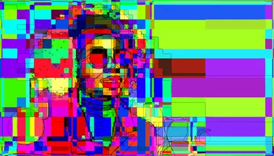 Abstract Digital Portrait Of A Woman With Afro Hair