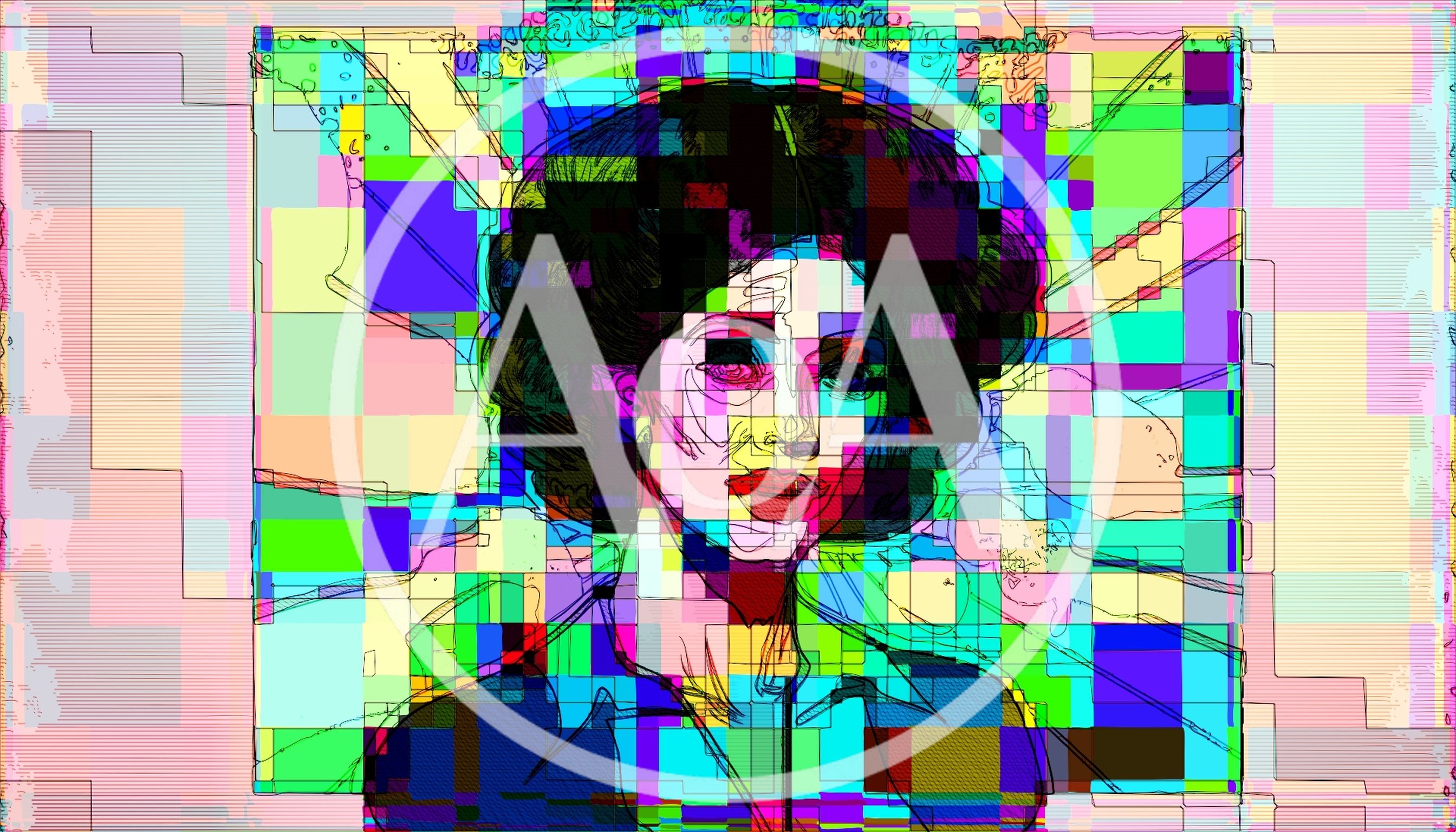Abstract Digital Portrait Of A Woman With Glitch Art