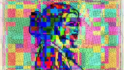 Abstract Digital Portrait Of A Woman In Profile