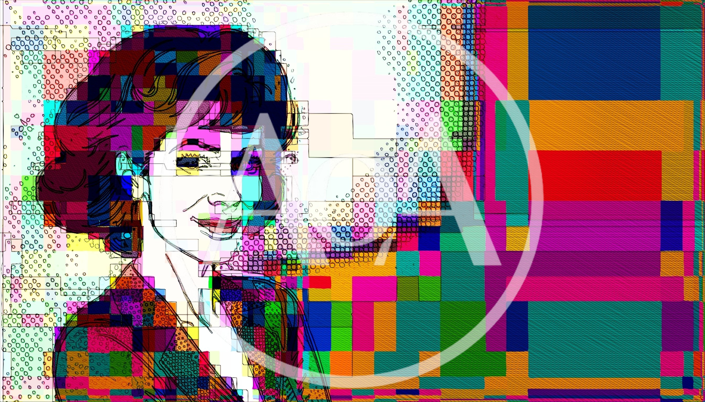 Pop Art Portrait Of A Woman With Glitch Effects