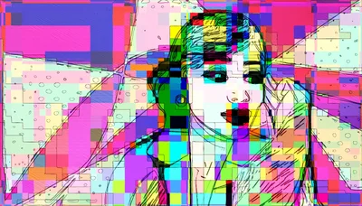 Abstract Digital Portrait Of A Woman In Pop Art
