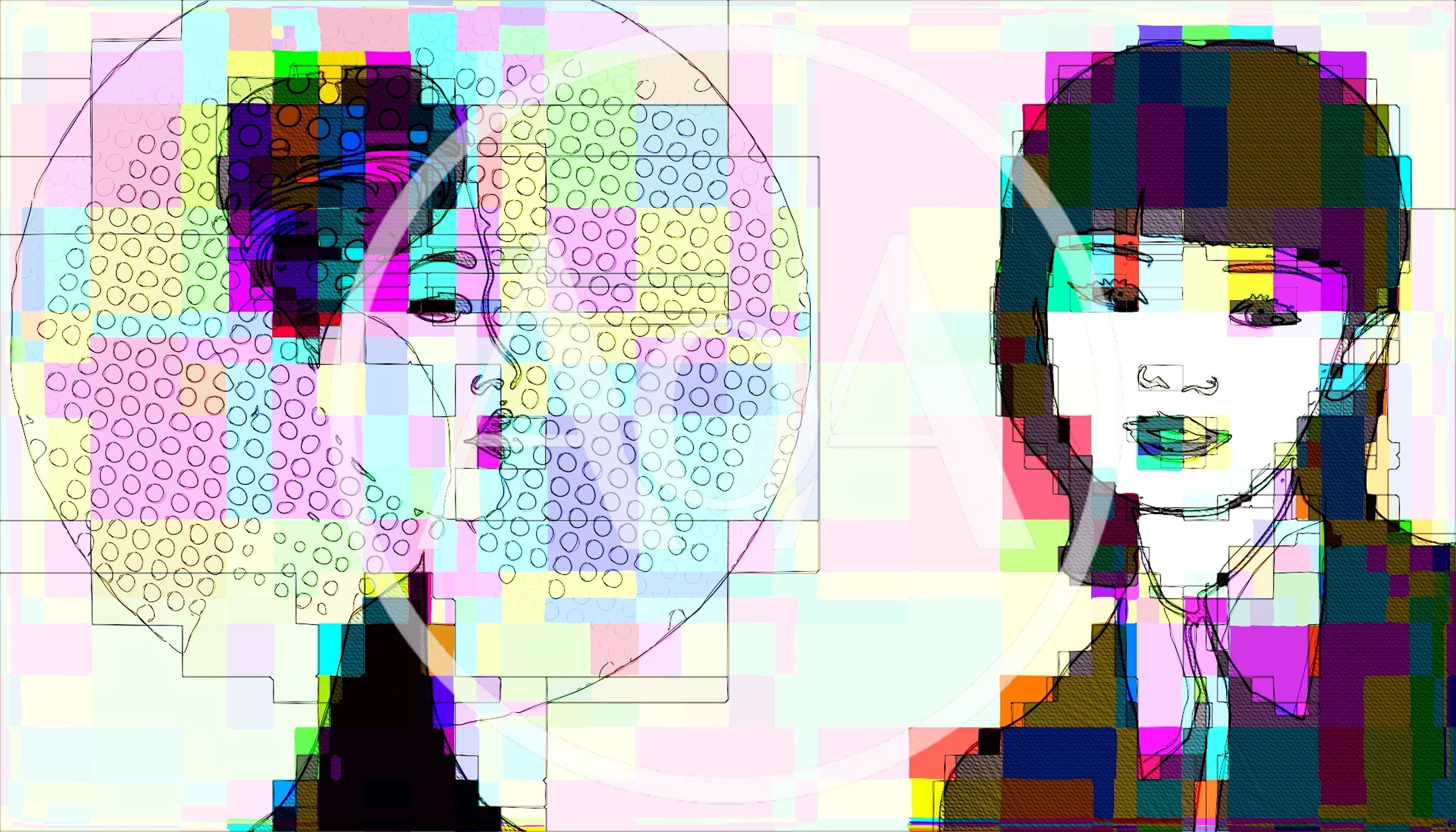 Abstract Digital Illustration Of Two Stylized Women