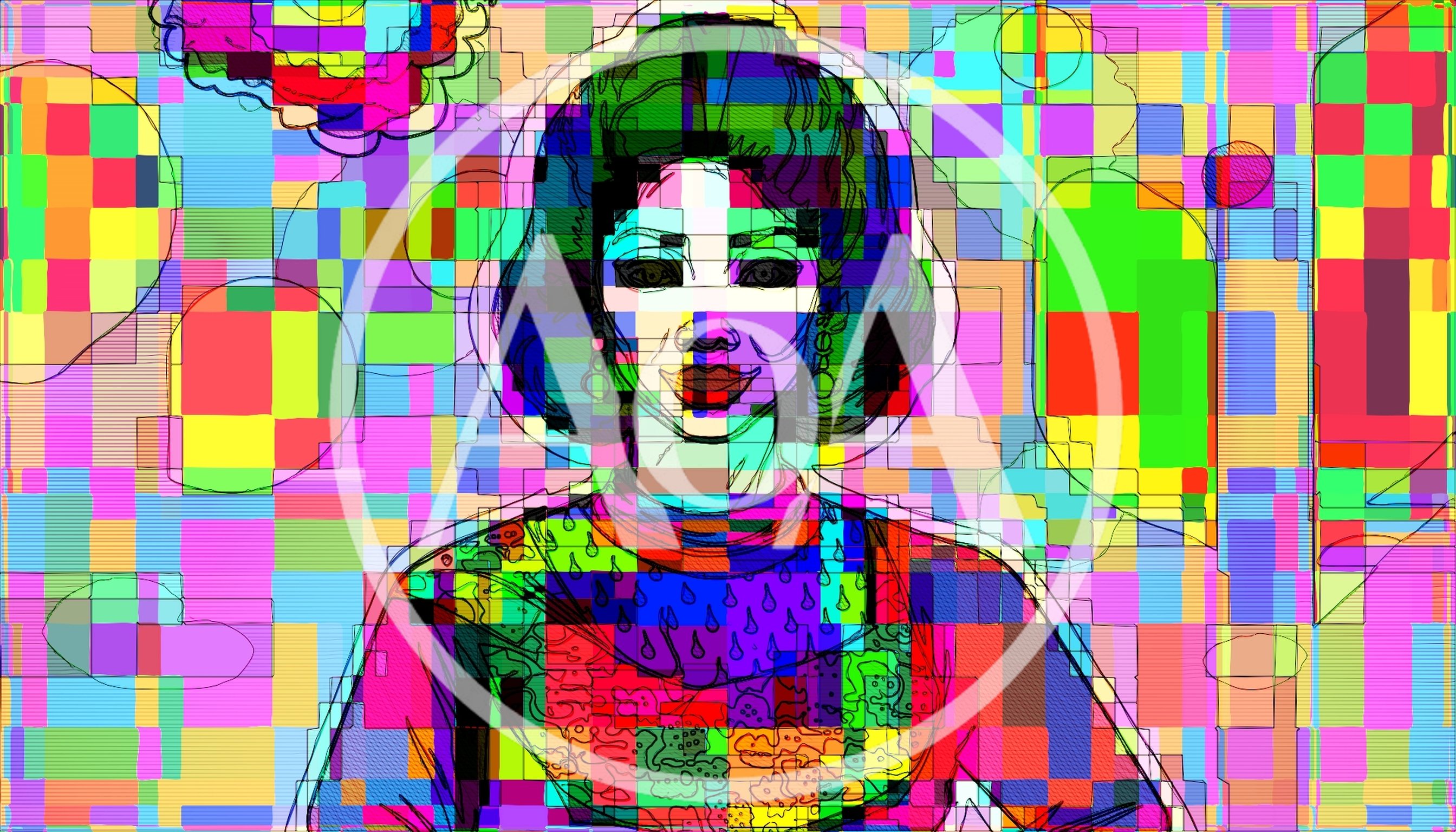 Abstract Digital Portrait Of A Woman With Glitch Art