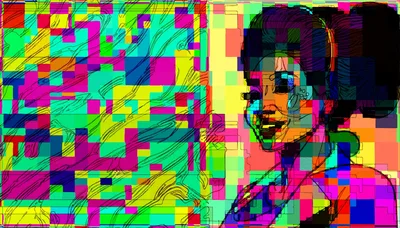 Abstract Digital Portrait Of A Woman With Glitch Art