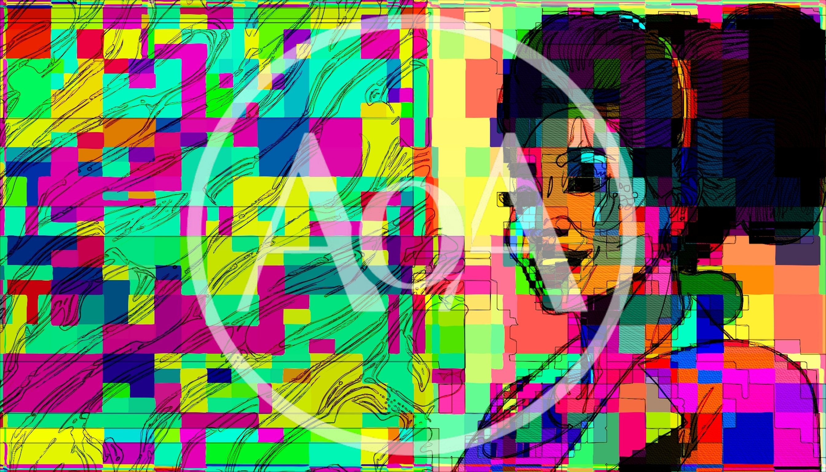 Abstract Digital Portrait Of A Woman With Glitch Art