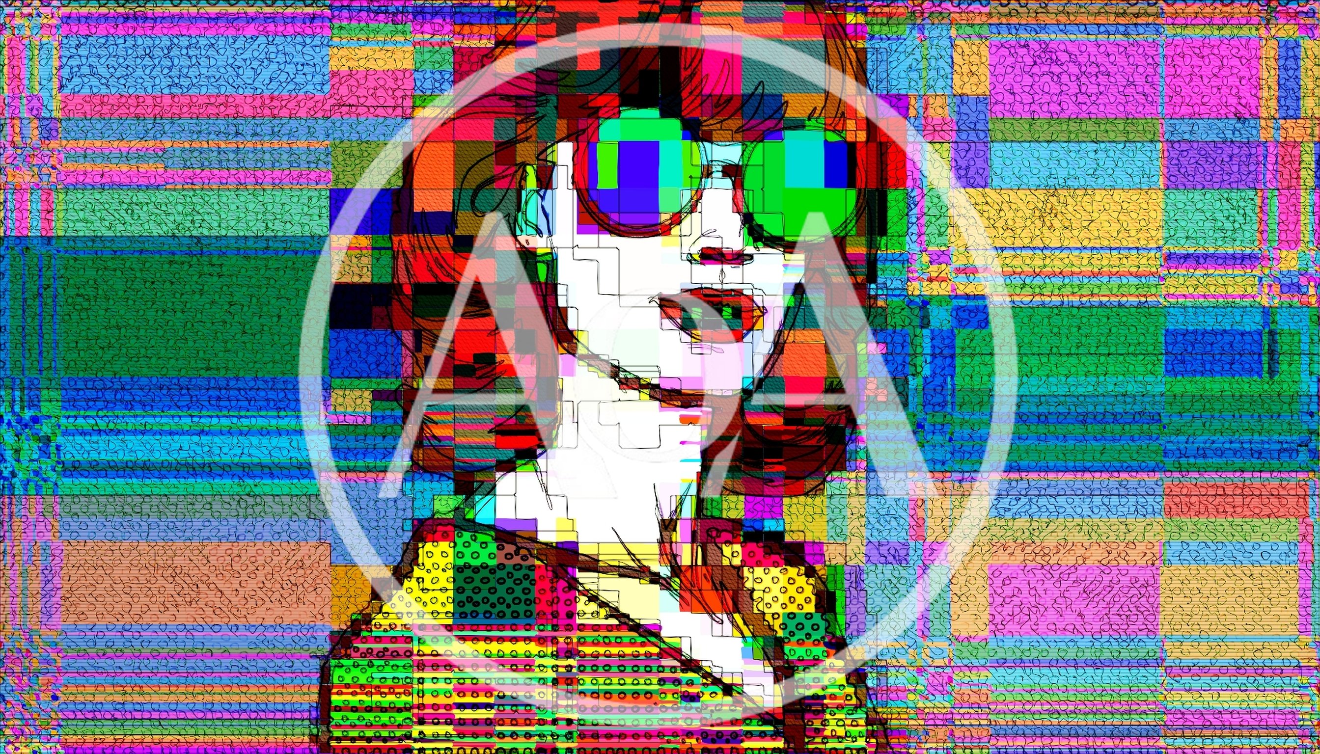 Glitch Art Portrait Of A Woman With Sunglasses