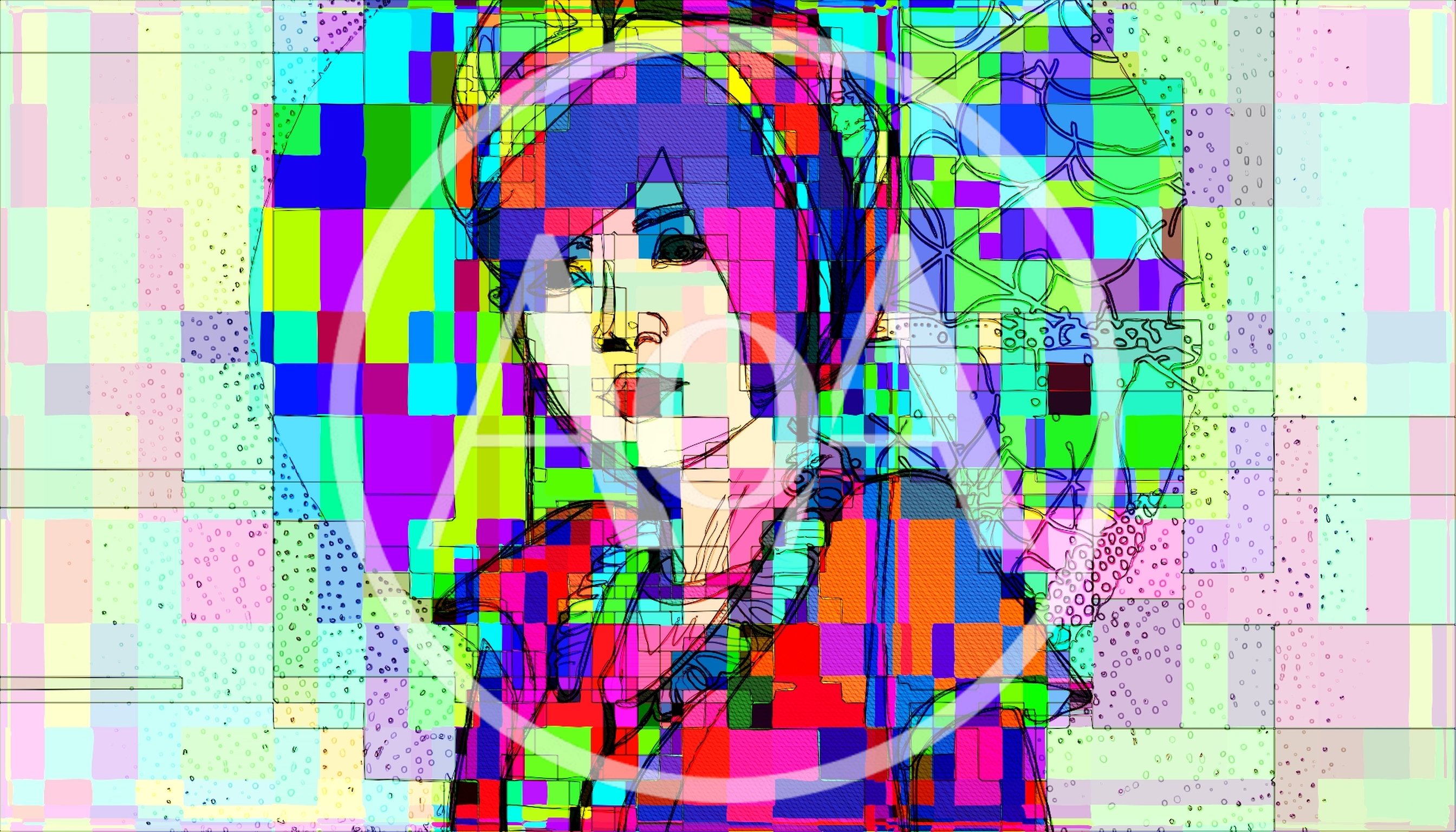 Abstract Digital Portrait Of A Woman With Geometric Patterns