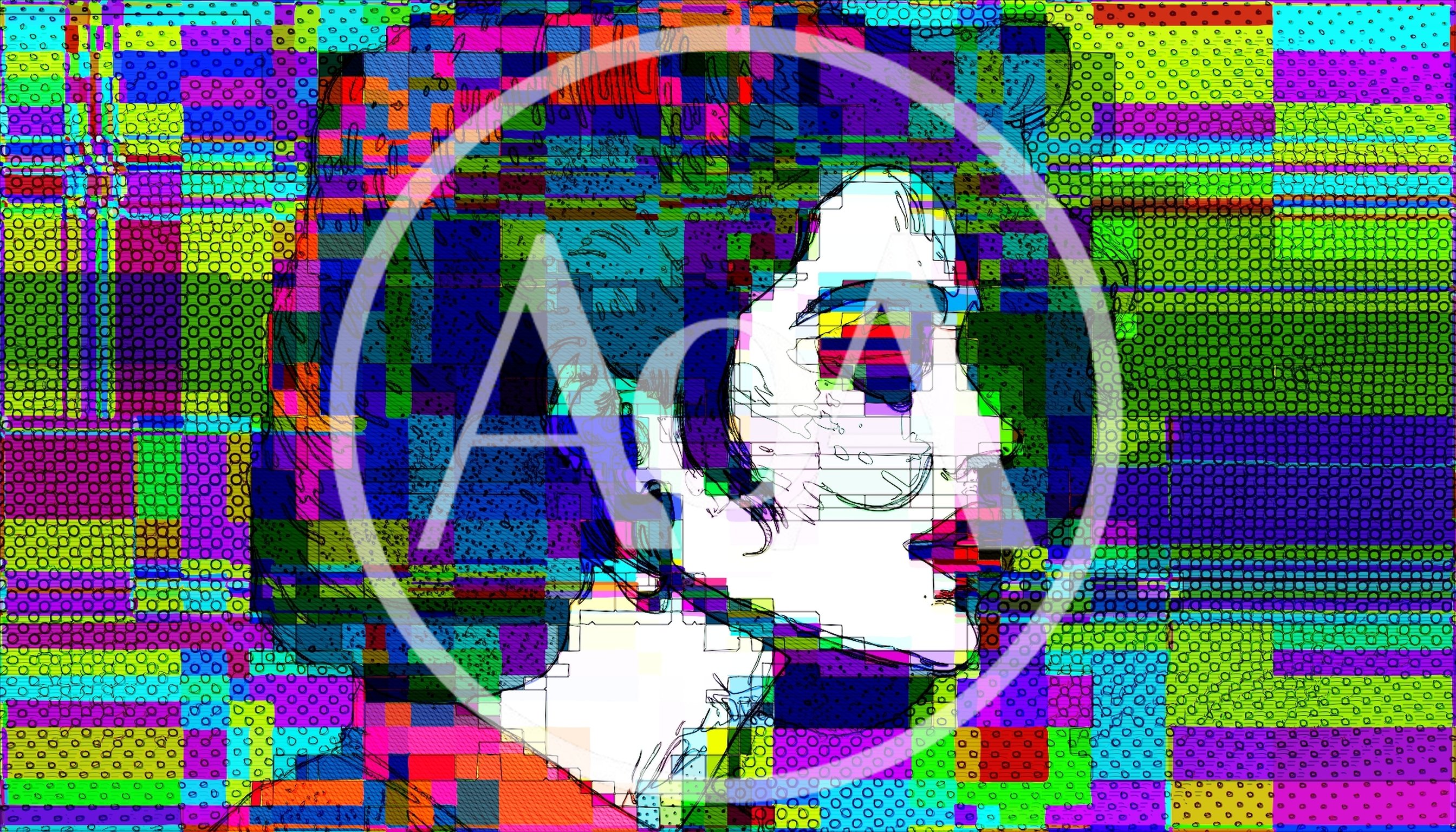 Glitch Art Portrait Of A Woman In Profile