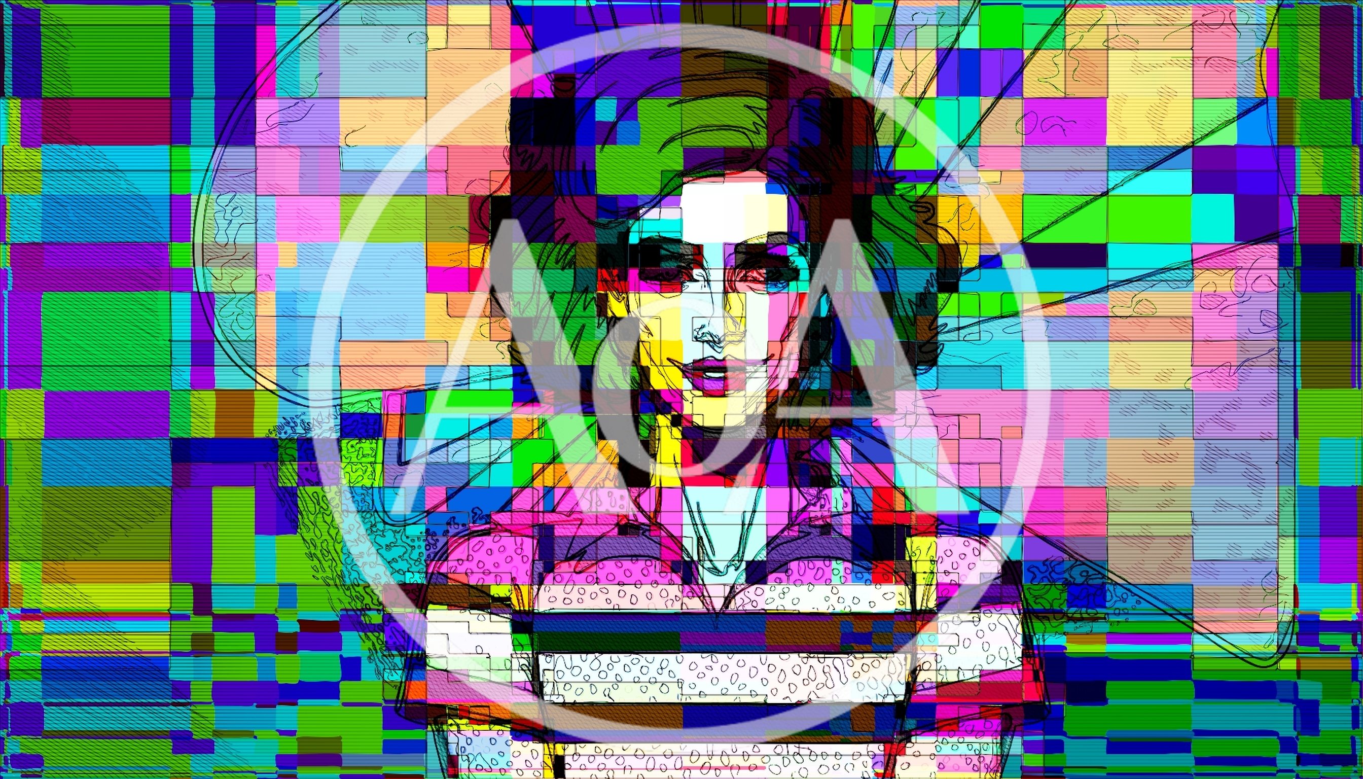 Digital Glitch Art Portrait Of A Woman