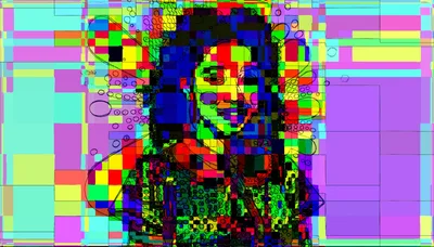 Abstract Digital Portrait Of A Woman In Vibrant Colors