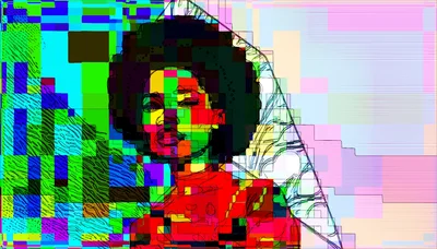 Abstract Digital Portrait Of A Woman With Afro Hair