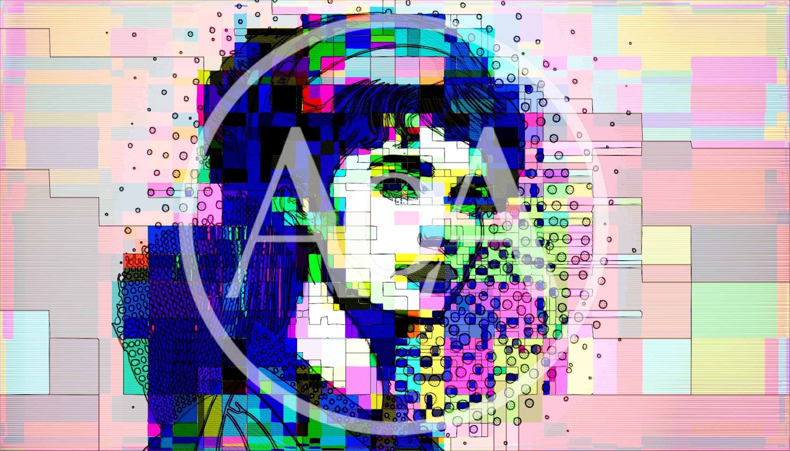 Digital Glitch Art Portrait Of A Woman