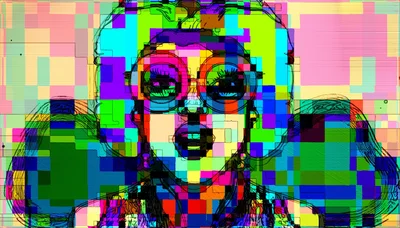 Abstract Digital Portrait Of A Woman With Glasses