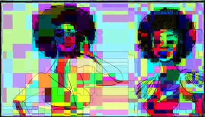 Digital Pop Art Portraits Of Two Women