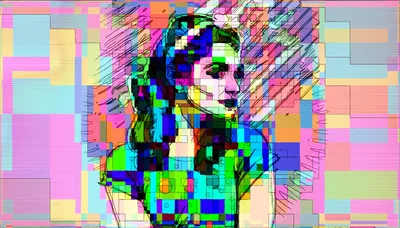 Abstract Digital Portrait Of A Woman In Pop Art