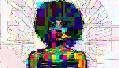 Abstract Digital Portrait Of A Woman With Afro Hair