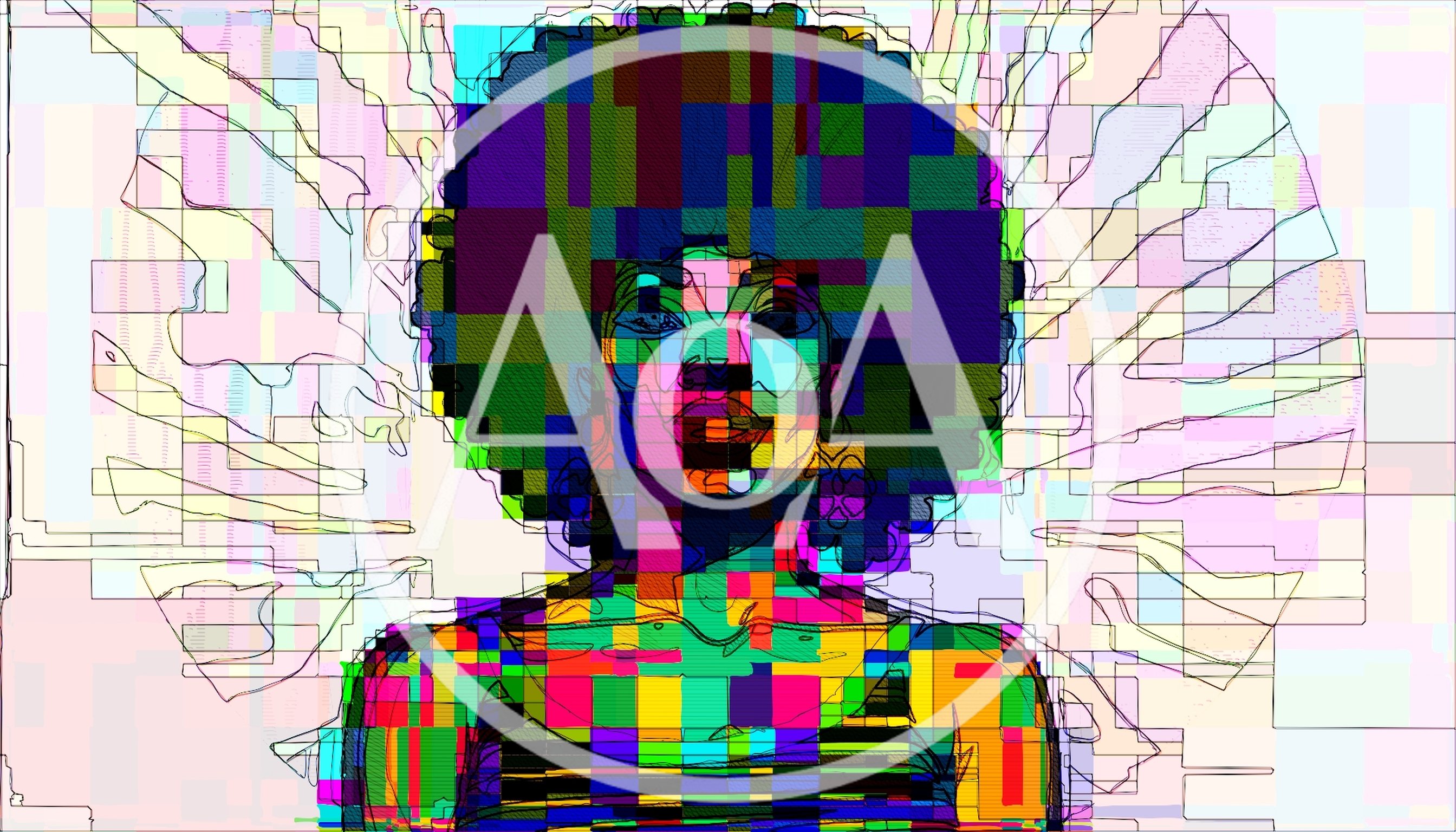 Abstract Digital Portrait Of A Woman With Afro Hair