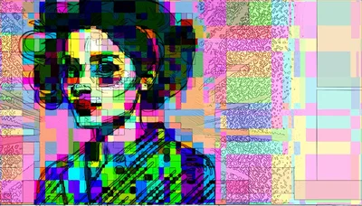 Abstract Digital Portrait Of A Woman In Pop Art
