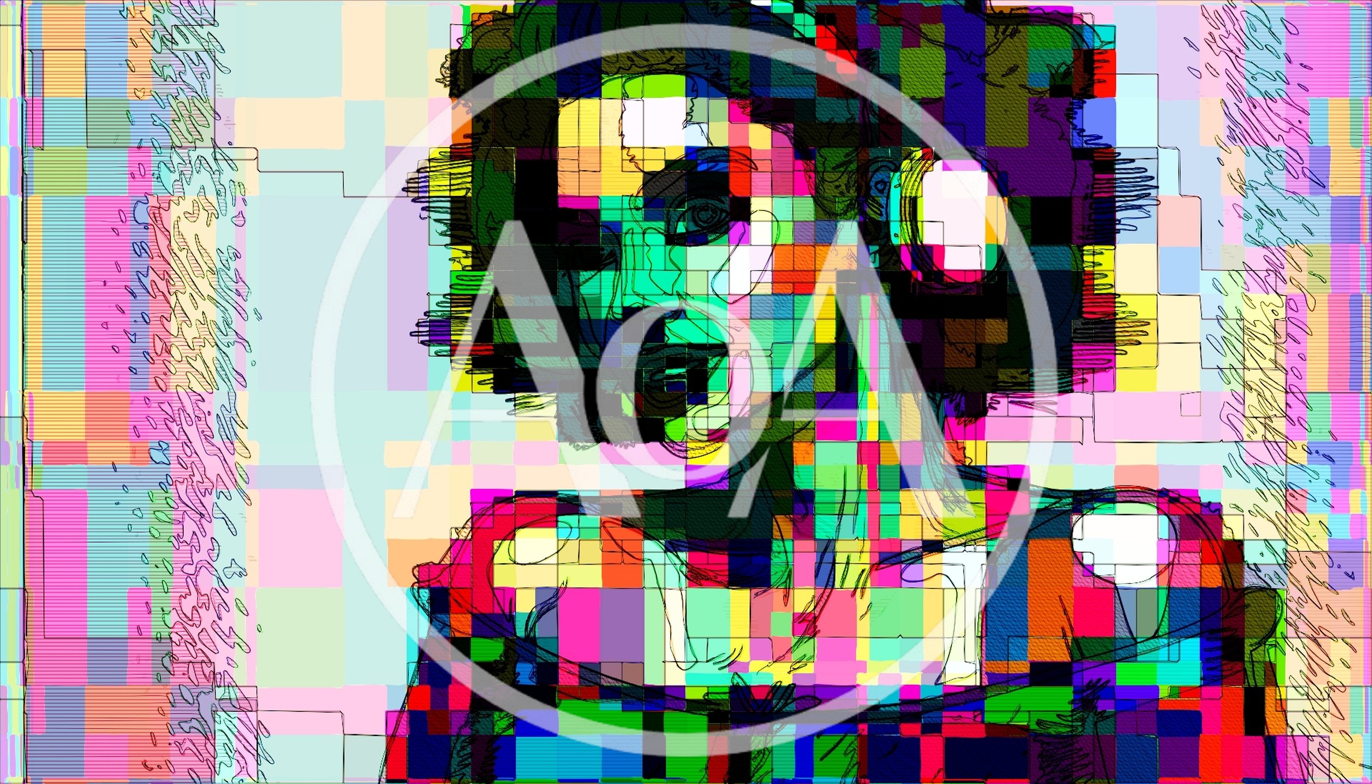 Abstract Digital Portrait Of A Woman With Glitch Art