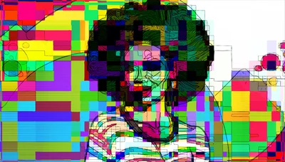 Abstract Digital Portrait Of A Woman With Afro Hair