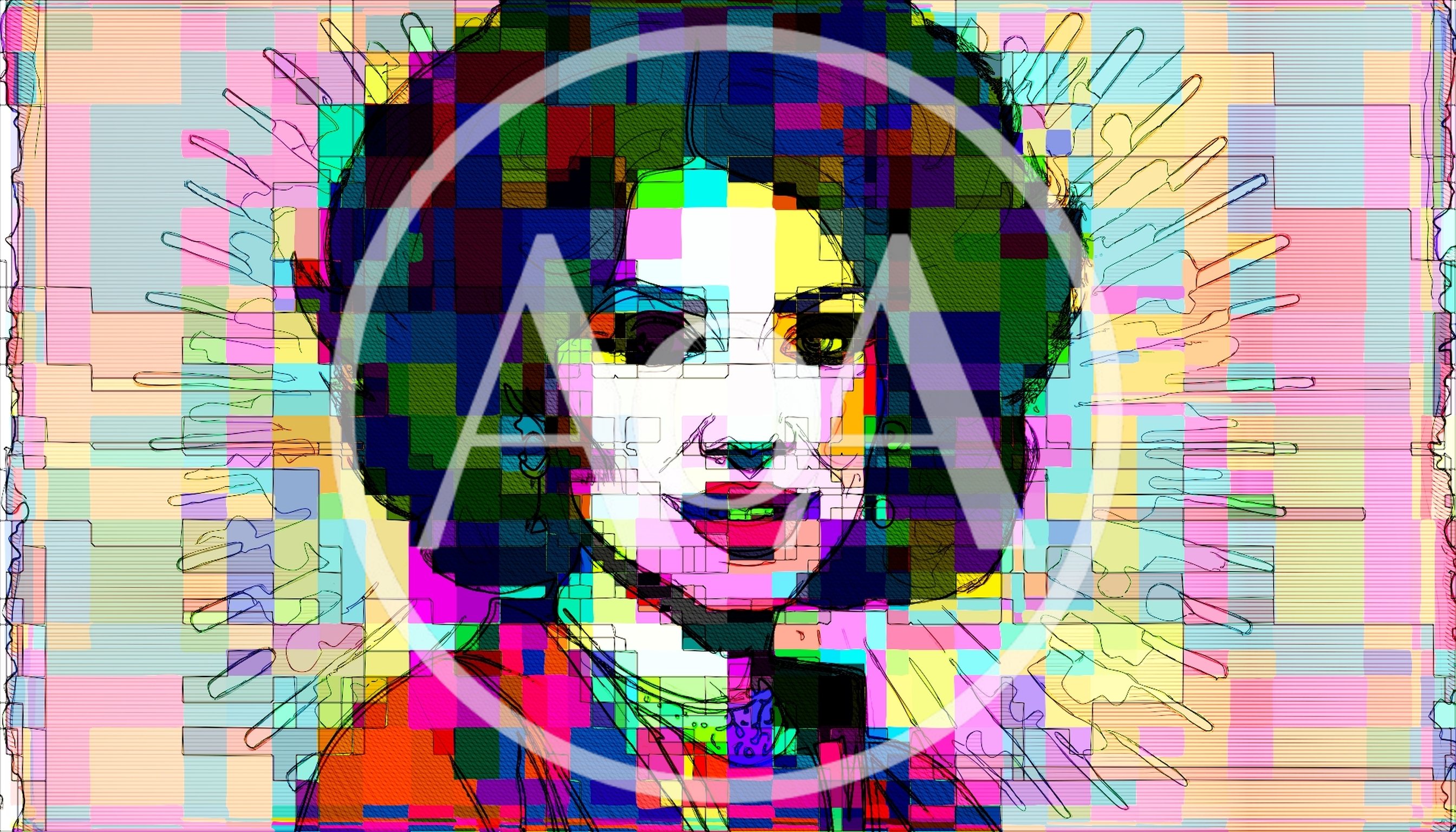 Digital Glitch Art Portrait Of A Woman