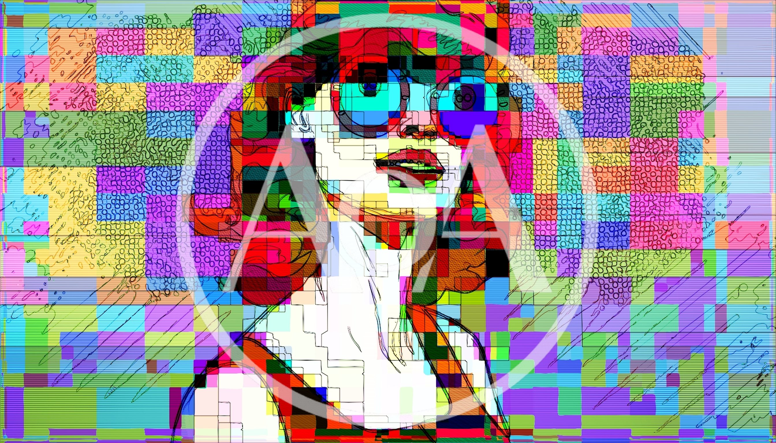 Abstract Digital Portrait Of A Woman With Glitch Art
