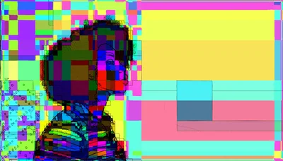 Abstract Digital Portrait With Glitch Art Aesthetic