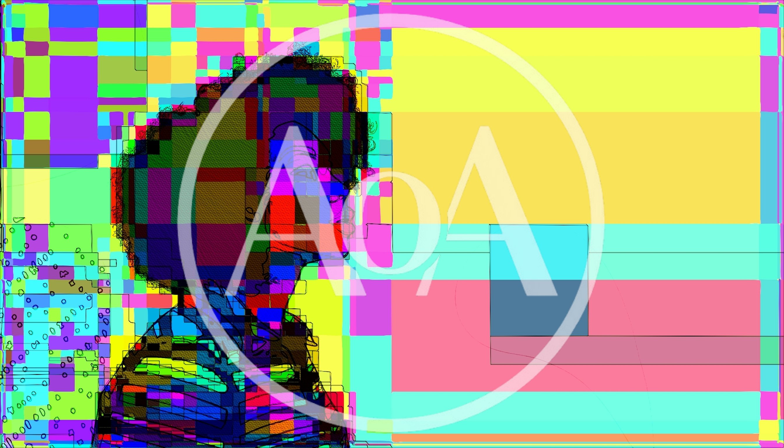 Abstract Digital Portrait With Glitch Art Aesthetic