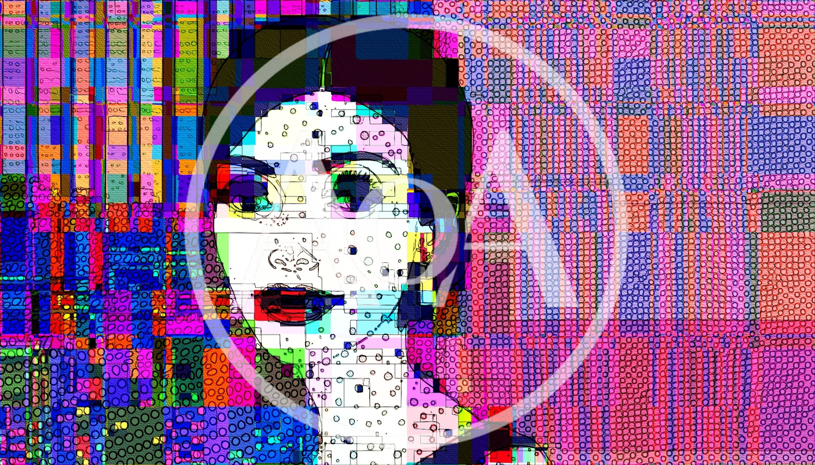 Abstract Digital Portrait Of A Woman With Glitch Art