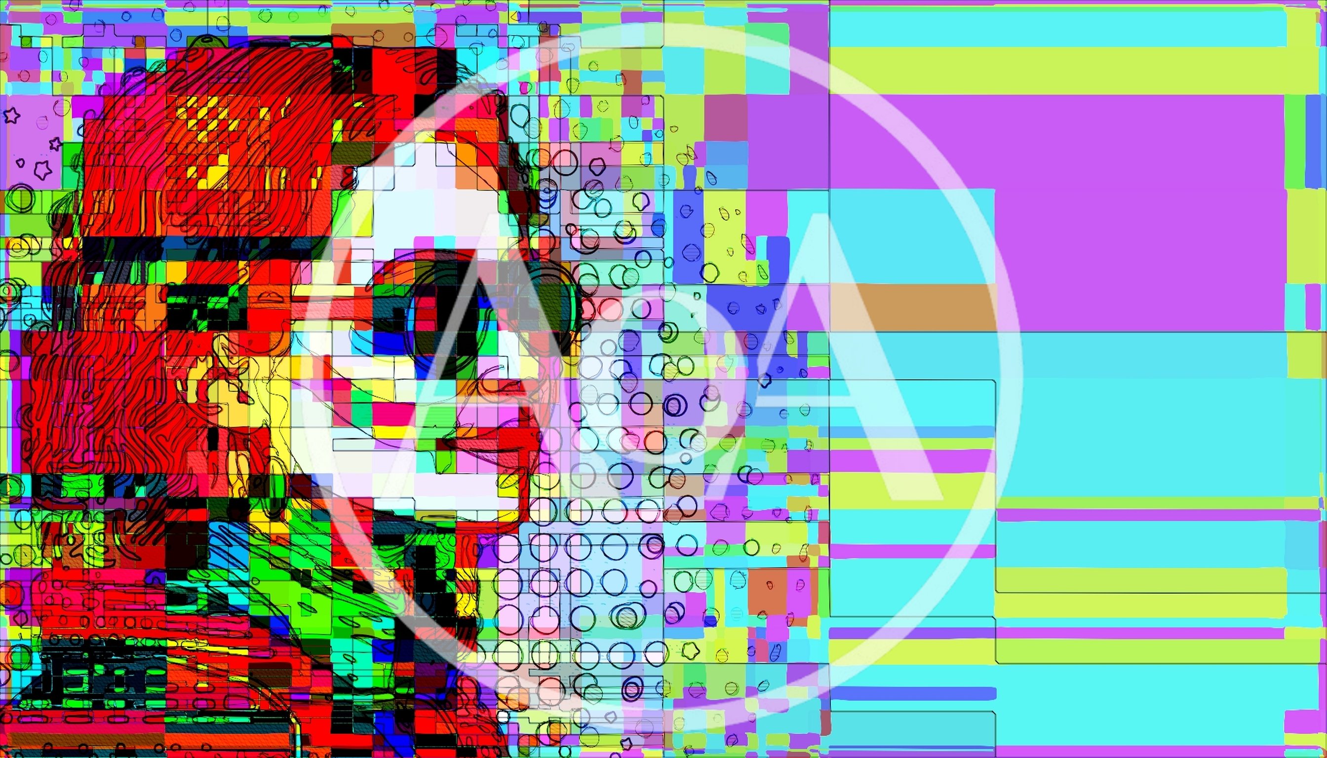 Abstract Digital Glitch Art Portrait Of A Woman