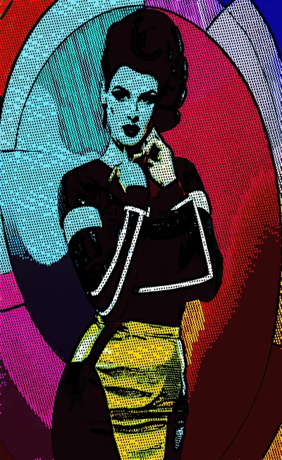 Pop Art Illustration Of A Stylish Woman