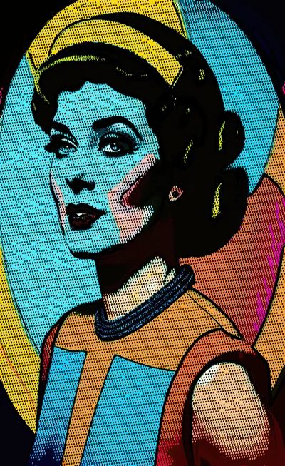 Pop Art Portrait Of A Stylish Woman