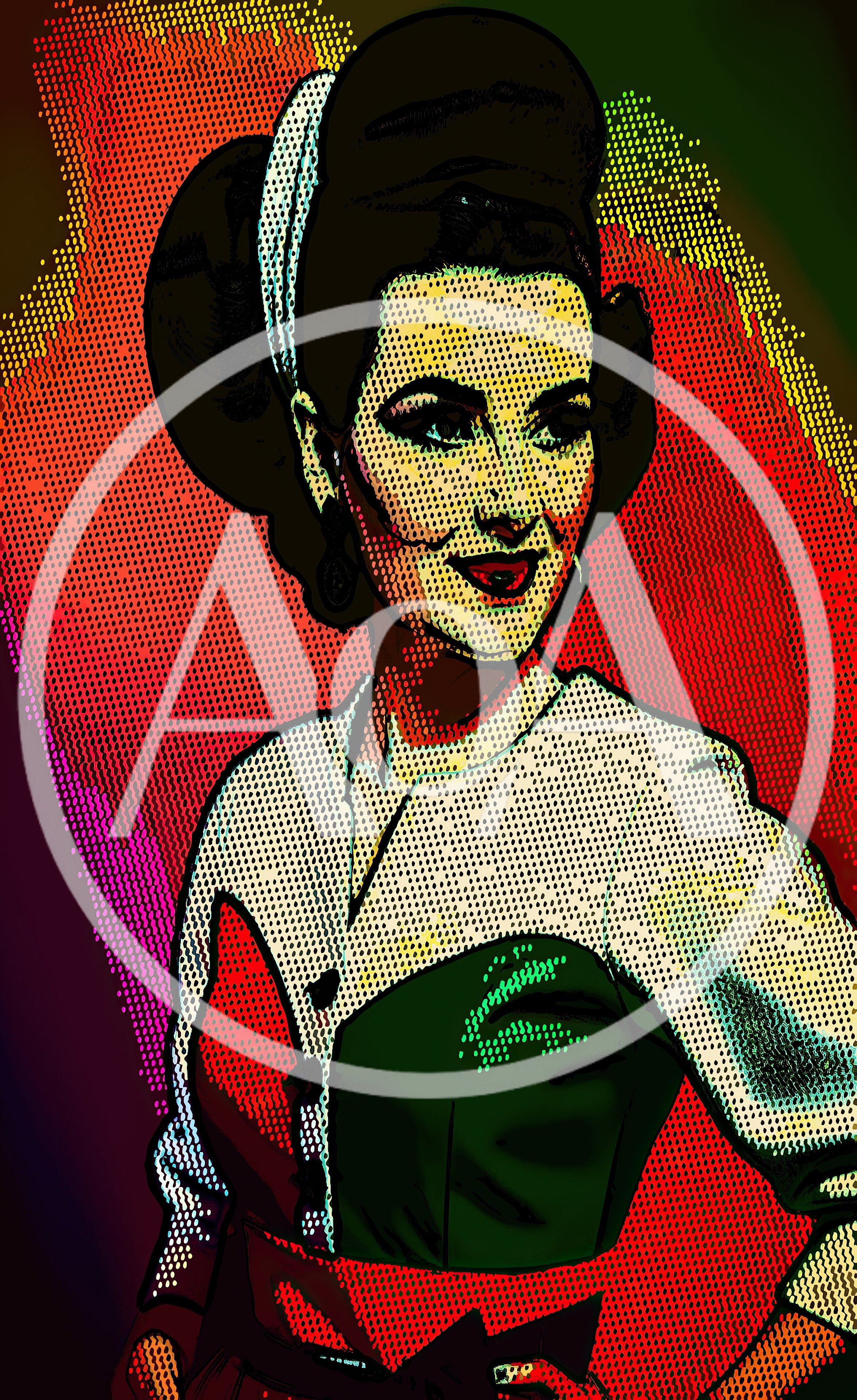 Pop Art Style Portrait Of A Vintage Woman