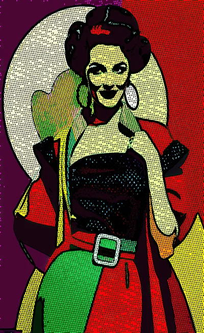 Pop Art Illustration Of A Stylish Woman