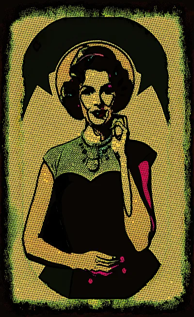 Pop Art Illustration Of A Vintage Woman