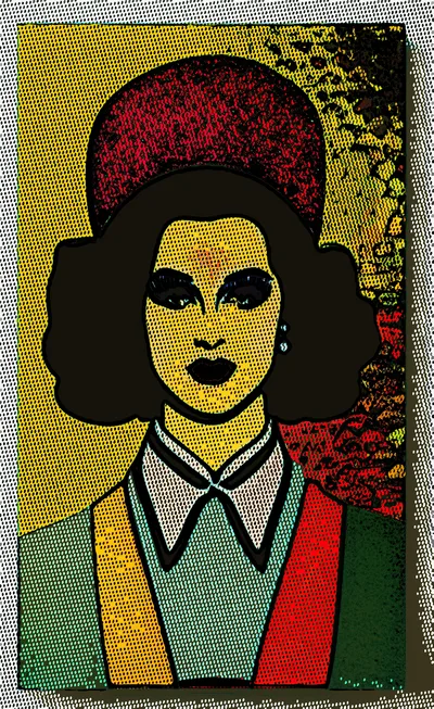 Pop Art Portrait Of A Woman In Vintage Style