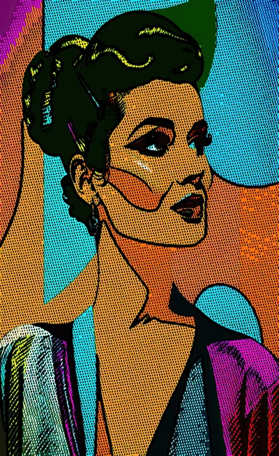 Pop Art Illustration Of A Stylish Woman